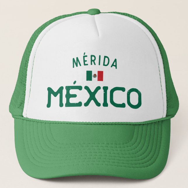 Distressed Mérida México (Merida Mexico) Trucker Hat (Front)