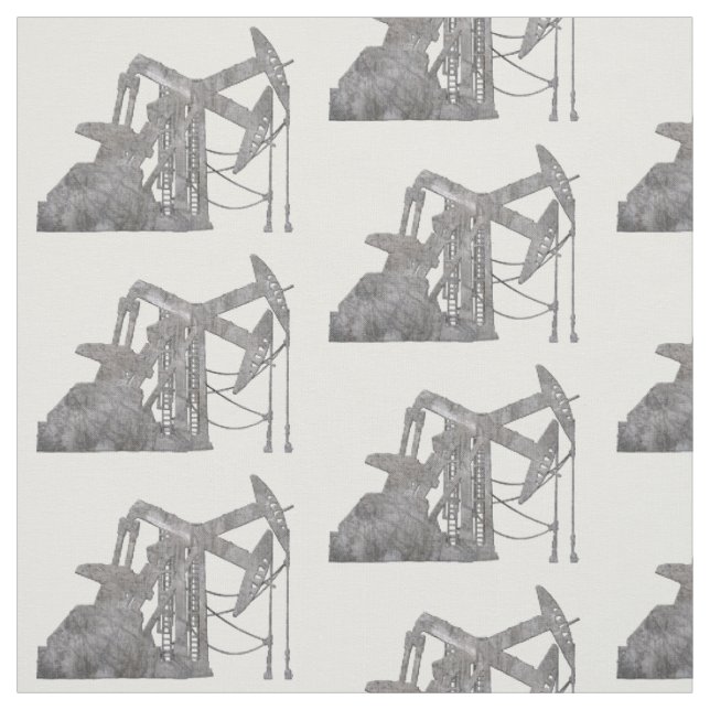 Distressed Metal Oil Pumping Unit Design Fabric (Swatch)