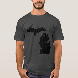 Distressed Michigan state outline Oversized T-Shirt