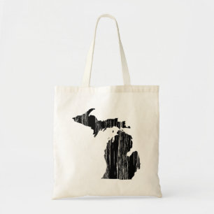 Distressed Michigan State Outline Tote Bag