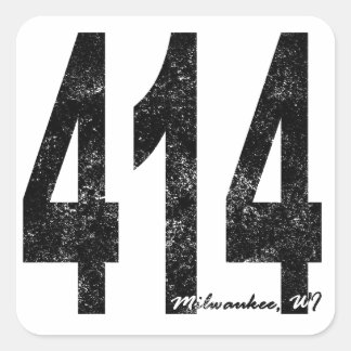 Distressed Milwaukee 414 Square Sticker