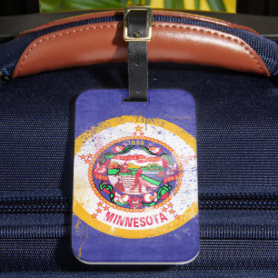 Distressed Minnesota State Flag Luggage Tag