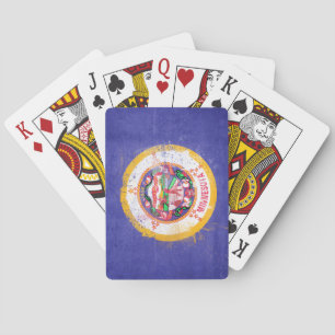 Distressed Minnesota State Flag Playing Cards