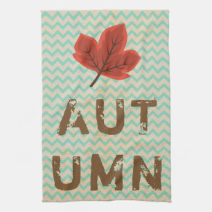Distressed Modern Autumn Kitchen Towel