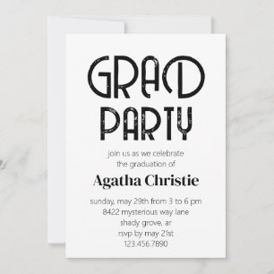 Distressed Modern Graduation Party Invitation