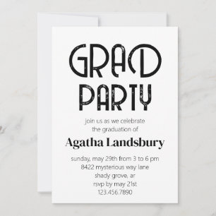 Distressed Modern High School Graduation Party Invitation