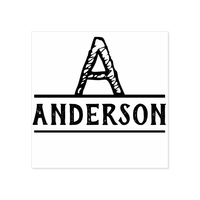 Distressed Monogram Ink Stamp Modern (Imprint)