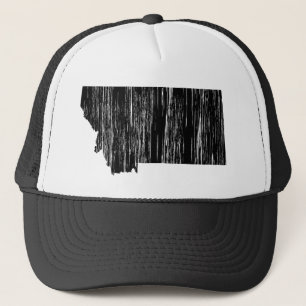 Distressed Montana State Outline Trucker Hat