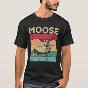 Distressed Moose Lover Boys Girls Retro Style Moos T-Shirt