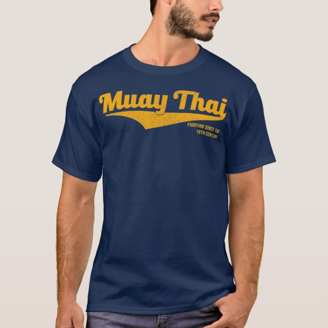Distressed Muay Thai Kickboxing TShirt MMA BJJ (Front)