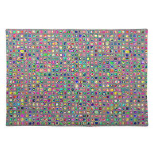 Distressed Multicolored 'Glass' Tiles Pattern Placemat