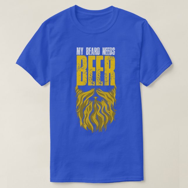 Distressed My Beard Needs Beer Classic TShirt (Design Front)