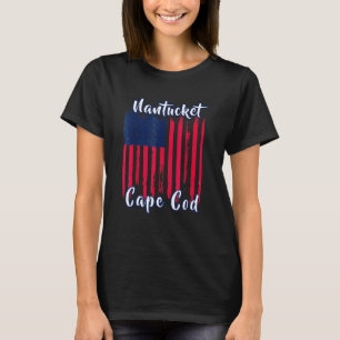 Distressed Nantucket Summer Vacation Patriotic Ame T-Shirt