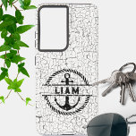 Distressed Nautical Anchor Signature Samsung Galaxy Case<br><div class="desc">This distressed style case will add a nautical touch to your cell phone. Personalize with your desired name or initials.</div>