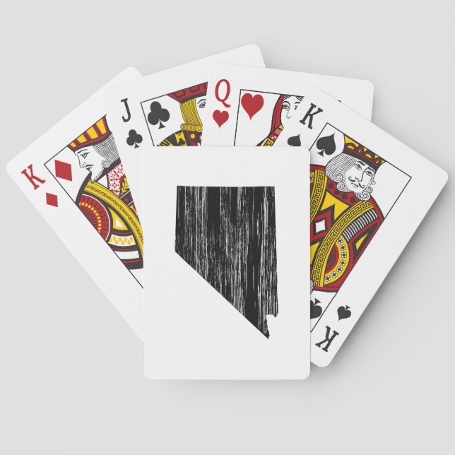 Distressed Nevada State Outline Playing Cards (Back)