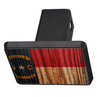 Distressed North Carolina Flag Trailer Hitch Cover