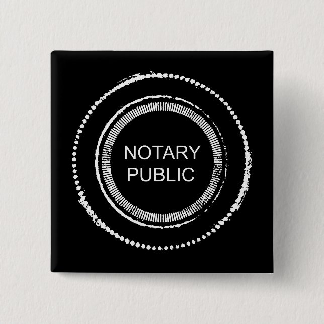 Distressed Notary Public Seal 2 Inch Square Button (Front)
