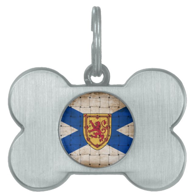 Distressed Nova Scotia Flag Pet Tag (Front)