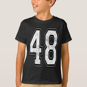 Distressed number 48 varsity jersey sports team T-Shirt