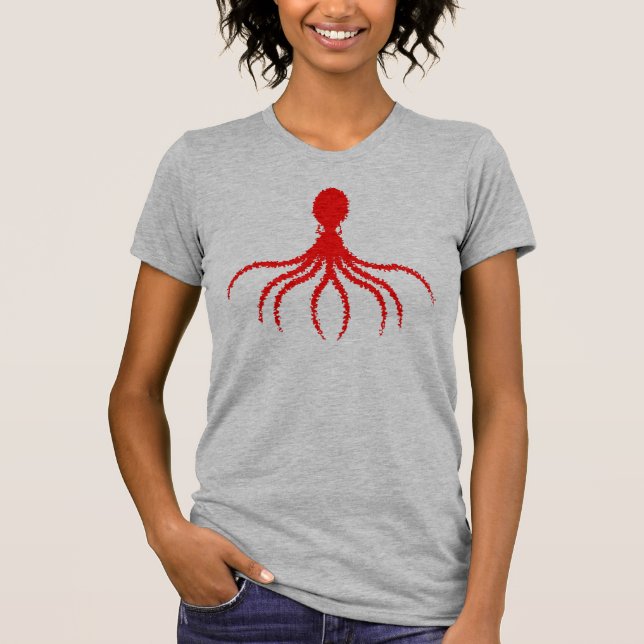 Distressed Octopus Design - Women's Basic T-Shirt (Front)