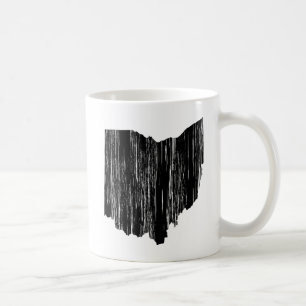 Distressed Ohio State Outline Coffee Mug