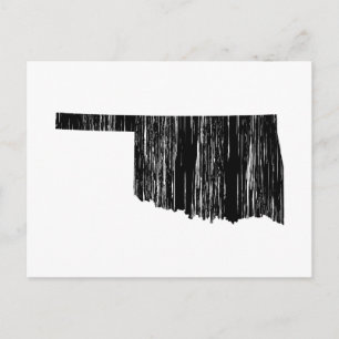 Distressed Oklahoma  State Outline Postcard