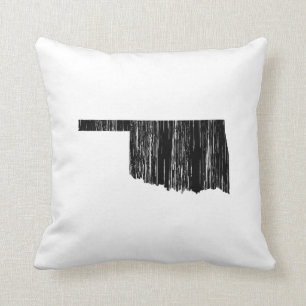 Distressed Oklahoma  State Outline Throw Pillow