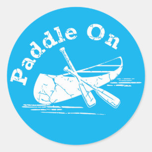 Distressed Paddle On Design - Classic Round Sticke Sticker