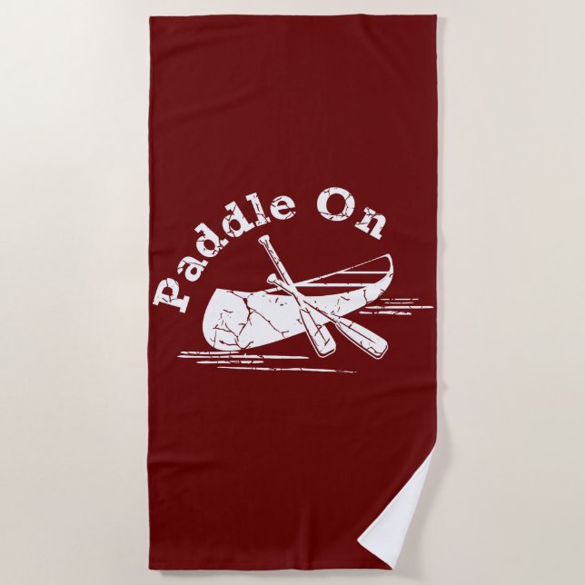 Distressed Paddle On Design - Men's Basic Dark T-S Beach Towel (Front)