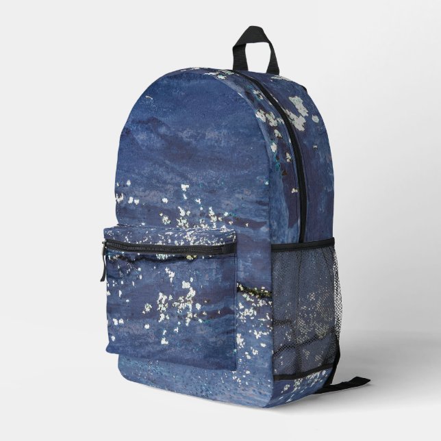 Distressed Paint Abstract Printed Backpack (Back Corner Right)