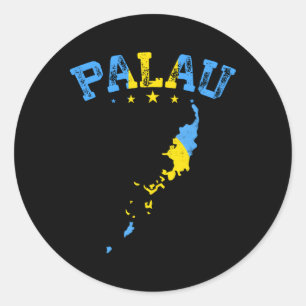 Distressed Palau Flag Patriotic Classic Round Sticker