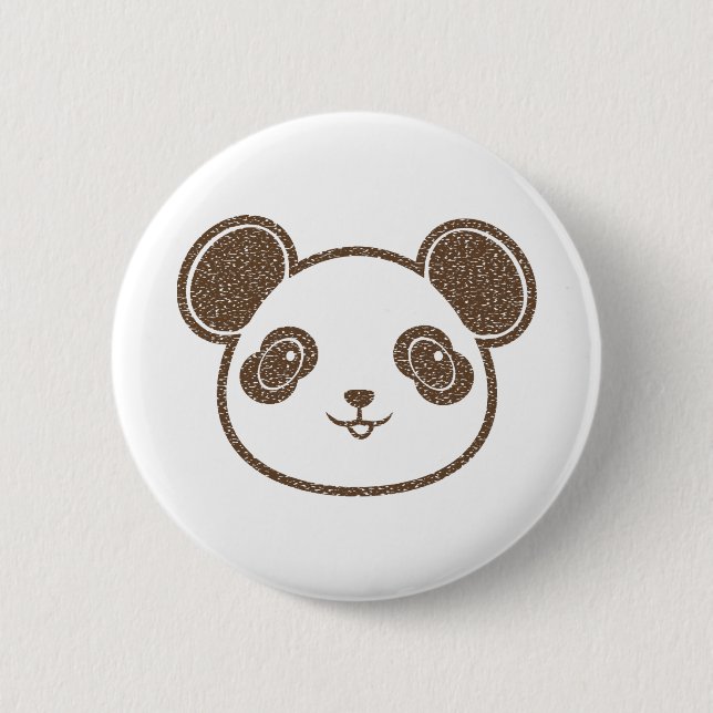 Distressed Panda Bear 2 Inch Round Button (Front)