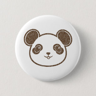 Distressed Panda Bear 2 Inch Round Button