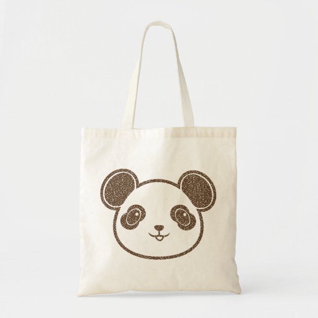 Distressed Panda Bear Tote Bag (Front)