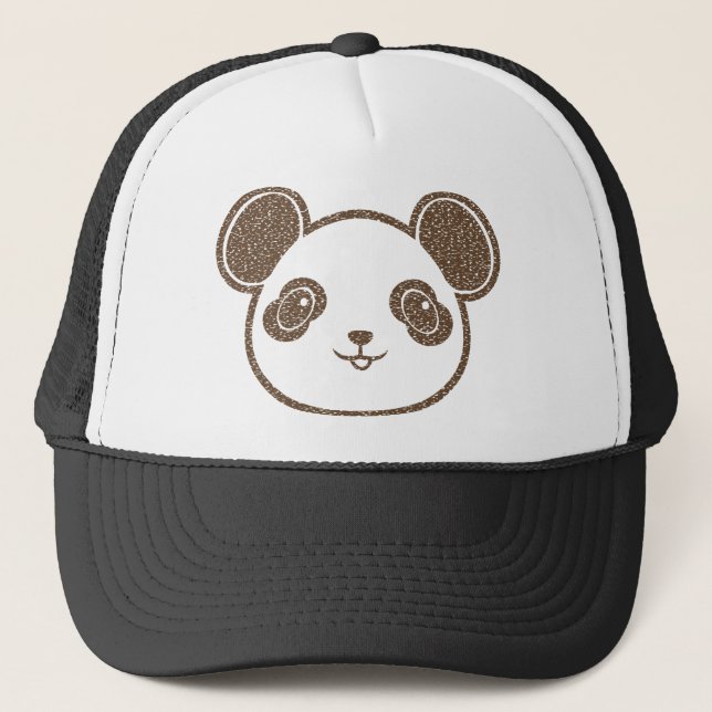 Distressed Panda Bear Trucker Hat (Front)