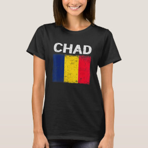Distressed Patriotic Chad Flag Men Women T-Shirt