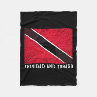 Distressed Patriotic Trinidad And Tobygo Flag Trin Fleece Blanket