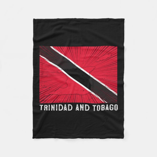 Distressed Patriotic Trinidad And Tobygo Flag Trin Fleece Blanket (Front)