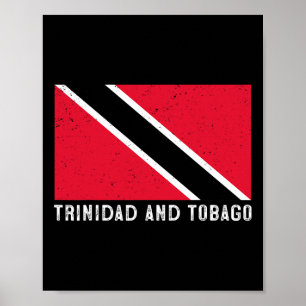 Distressed Patriotic Trinidad And Tobygo Flag Trin Poster