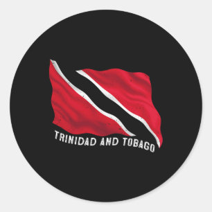Distressed Patriotic Trinidad And Togo Flag Trinid Classic Round Sticker