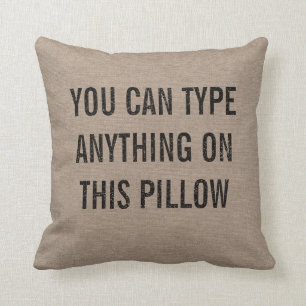 Distressed Personalized Burlap Throw Pillow