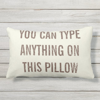 Distressed Personalized Cream Lumbar Pillow
