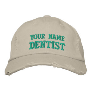 Distressed personalized Dentist Cap