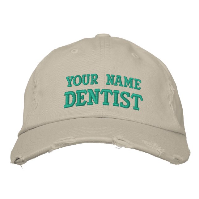Distressed personalized Dentist Cap (Front)