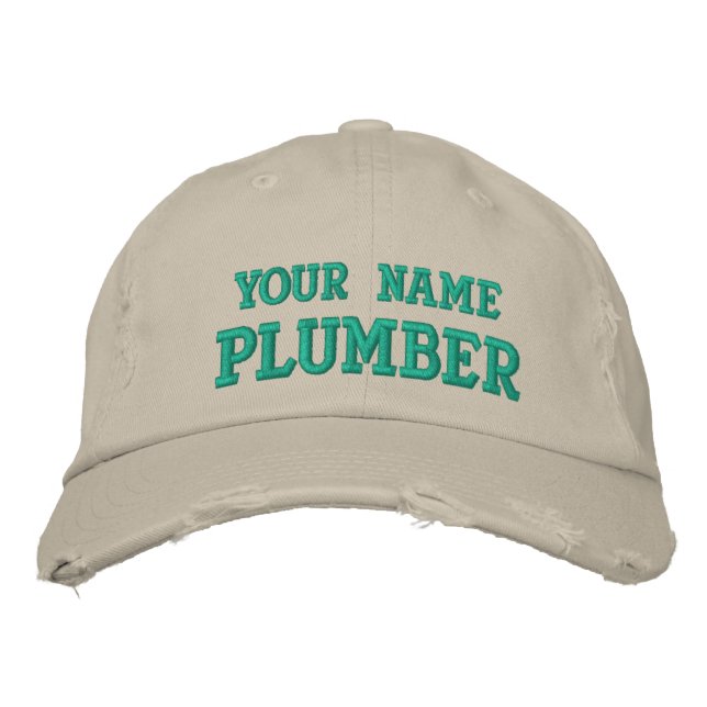 Distressed personalized Plumber Hat (Front)