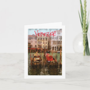 "DISTRESSED" PHOTO GONDOLAS/VENETIAN BLDGS./CANAL CARD
