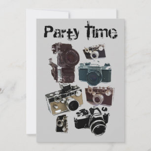 distressed photographer photography retro Camera Invitation