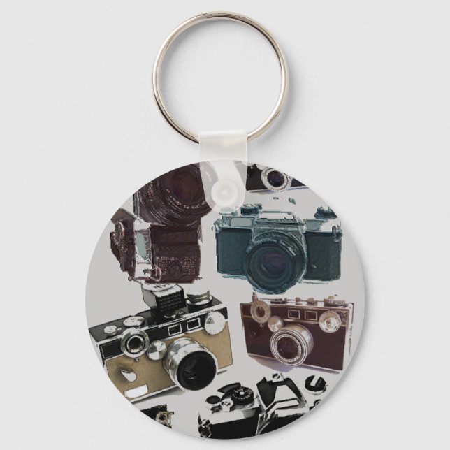 distressed photographer photography retro Camera Keychain (Front)
