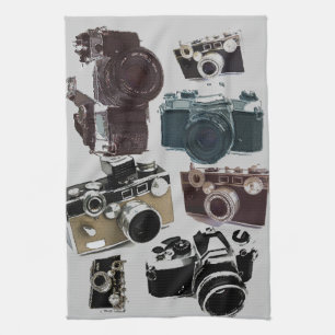 distressed photographer photography retro Camera Kitchen Towel