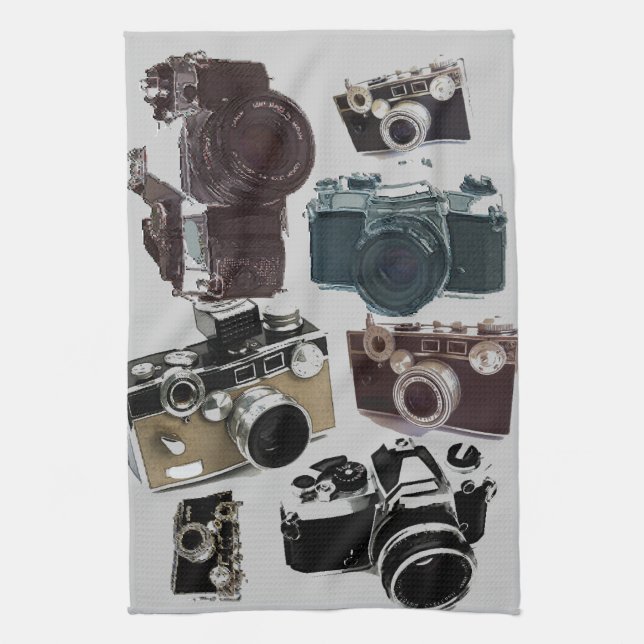 distressed photographer photography retro Camera Kitchen Towel (Vertical)